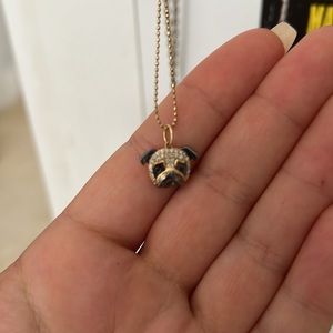 GOLD DIAMOND PUG NECKLACE